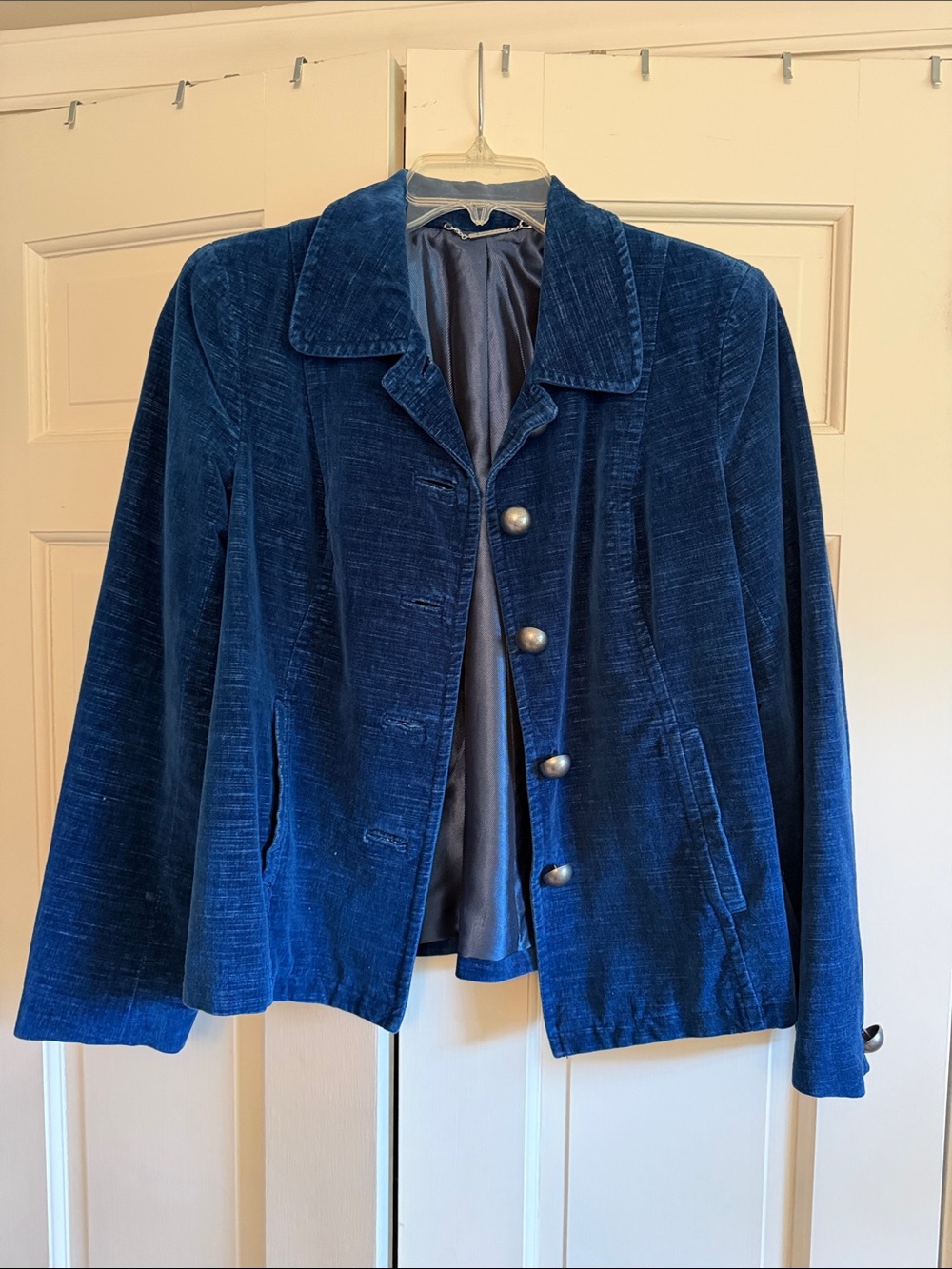 Sigurd Olsen Blue Velvet Button-Up Jacket